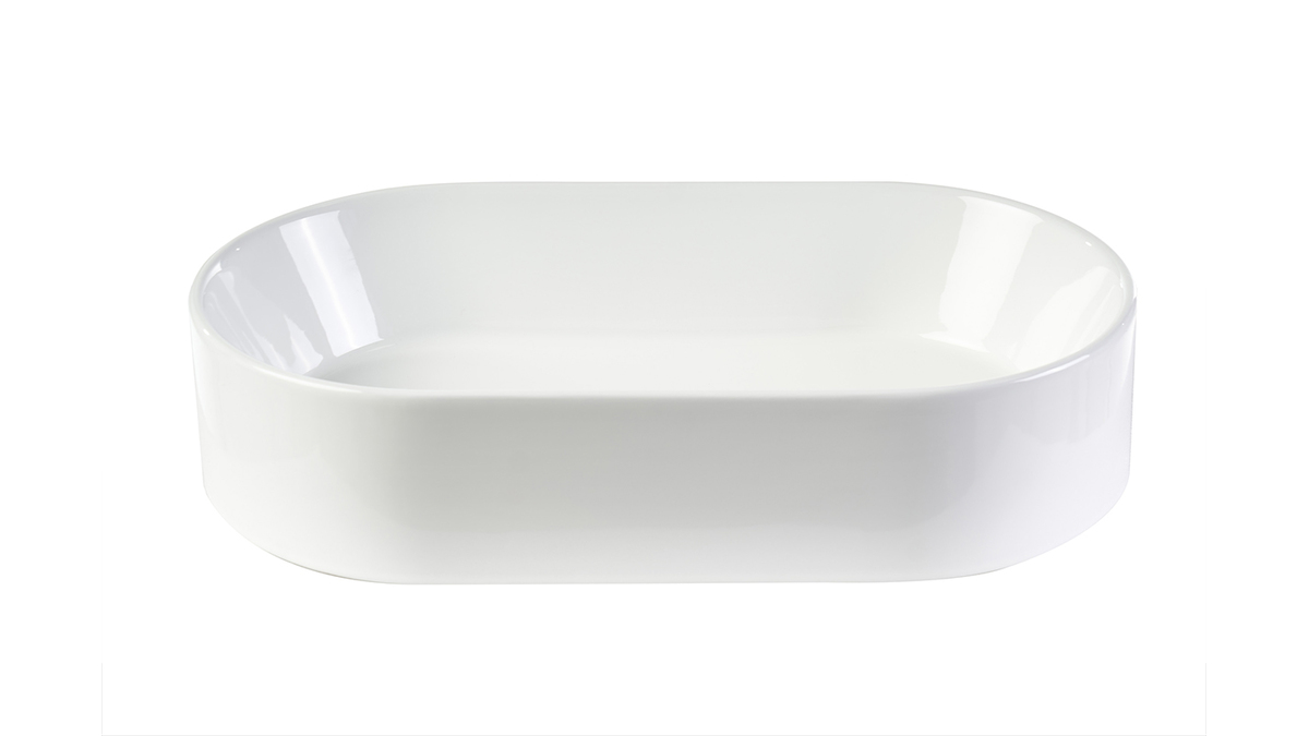 Ovale Waschbecken aus wei�er Keramik L52.5 cm YARA