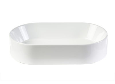 Ovale Waschbecken aus wei&szlig;er Keramik L52.5 cm YARA