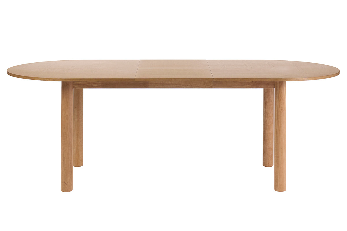 Ovaler ausziehbarer Esstisch aus hellem Holz, Esche L180-230 cm CLAUDIE