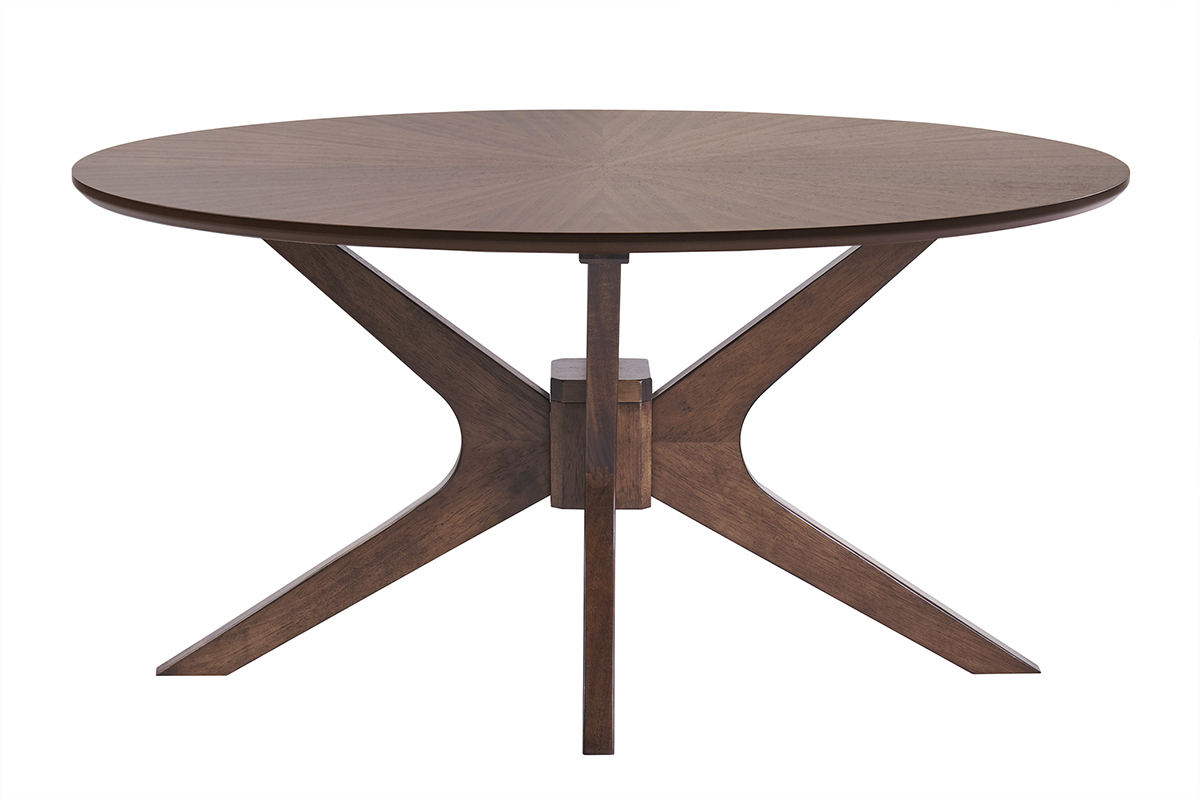 Ovaler Couchtisch aus dunklem Walnussholz L90 cm DIELLI