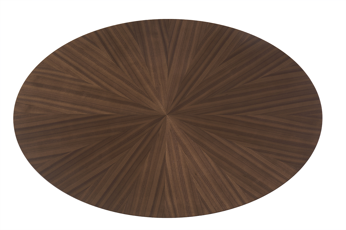 Ovaler Couchtisch aus dunklem Walnussholz L90 cm DIELLI