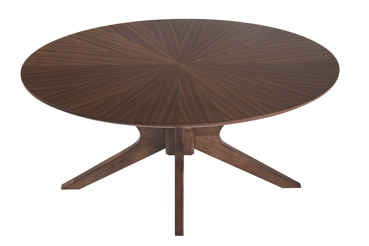 Ovaler Couchtisch aus dunklem Walnussholz L90 cm DIELLI