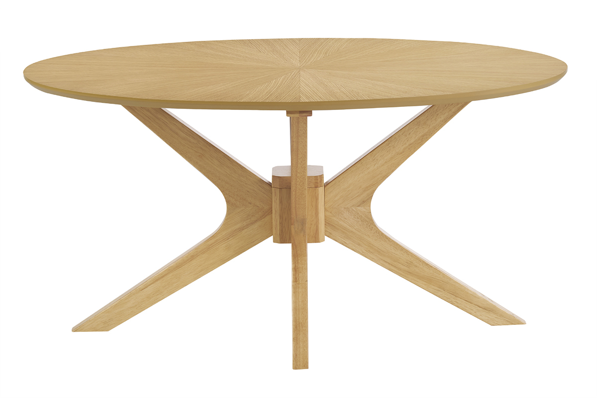 Ovaler Couchtisch aus hellem Eichenholz L90 cm DIELLI