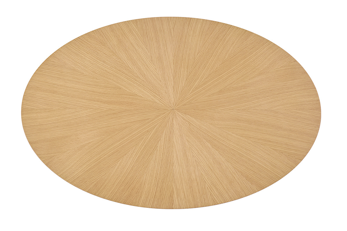 Ovaler Couchtisch aus hellem Eichenholz L90 cm DIELLI
