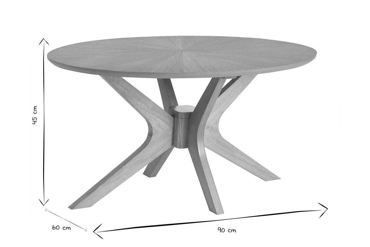 Ovaler Couchtisch aus hellem Eichenholz L90 cm DIELLI