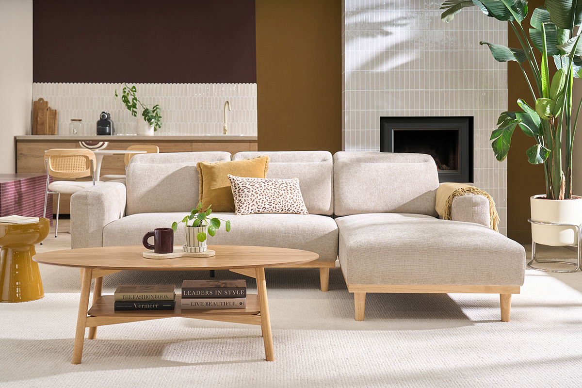 Ovaler Couchtisch aus hellem Holz L120 cm HANAE