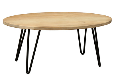 Ovaler Couchtisch aus massivem Mangobaum L100 cm VIBES