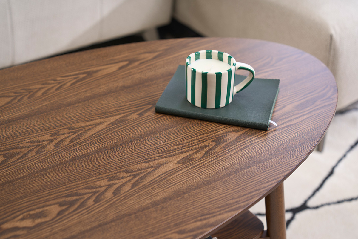Ovaler Couchtisch in dunklem Holz L120 cm HANAE