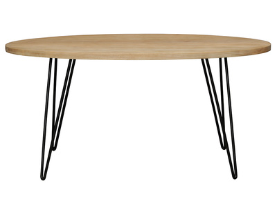 Ovaler Esstisch aus massivem Mangoholz L160 cm VIBES