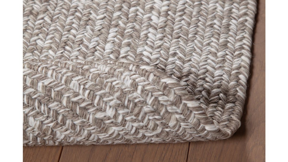 Ovaler Teppich Beige und Ecru meliert 120 x 60 cm HEATHER