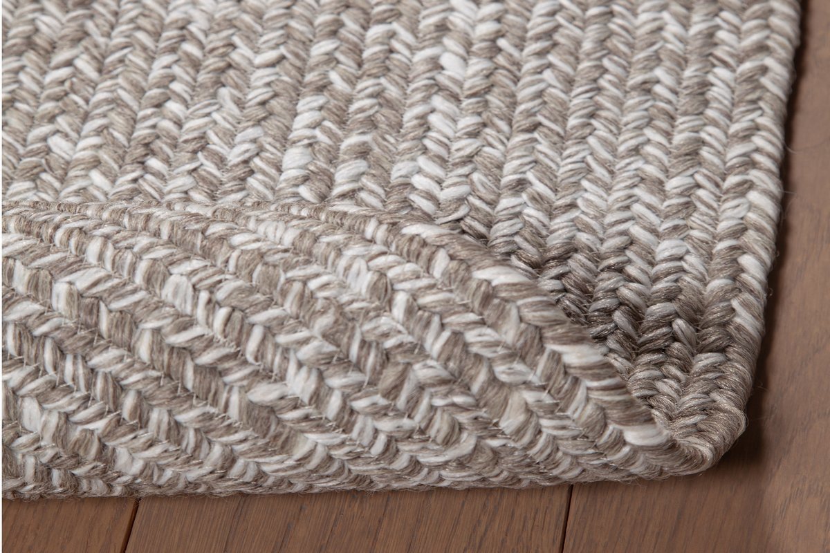 Ovaler Teppich Beige und Ecru meliert 120 x 60 cm HEATHER