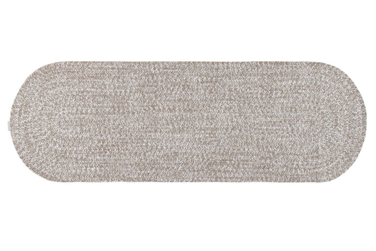 Ovaler Teppich Beige und Ecru meliert 120 x 60 cm HEATHER