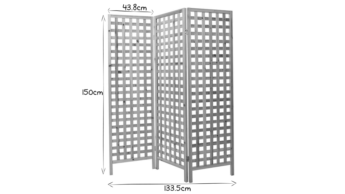 Paravent aus Holz Natur AKKIKO