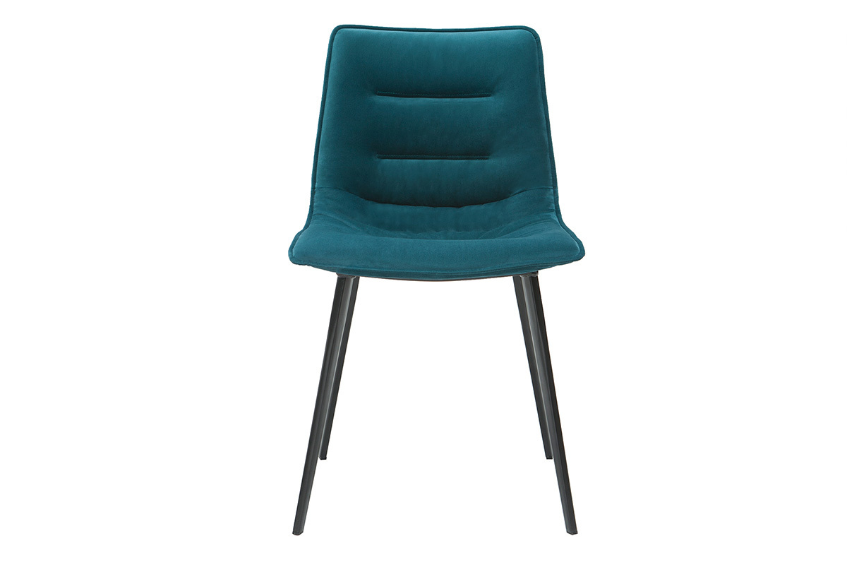Petrolblaue Designersthle aus Samt (2er-Satz) PARKER