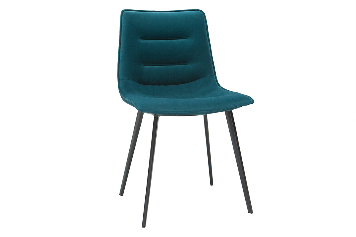 Petrolblaue Designersthle aus Samt (2er-Satz) PARKER