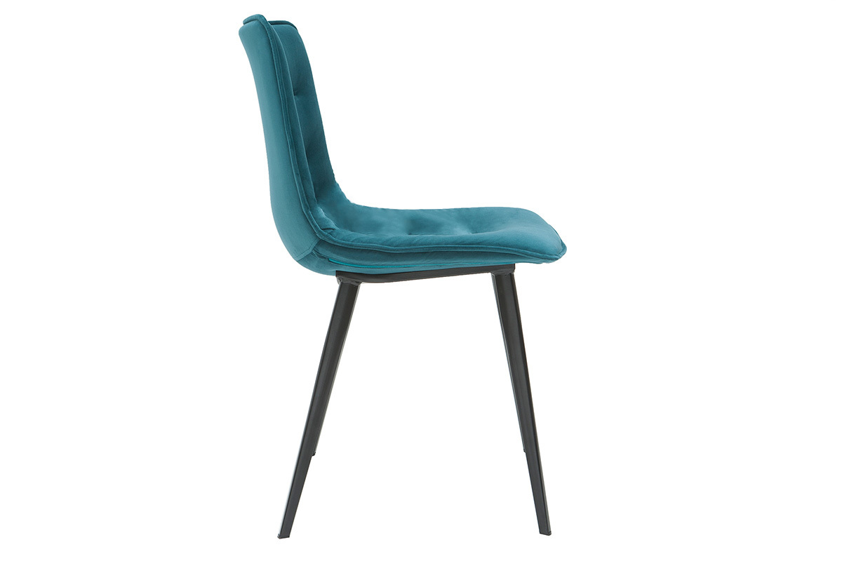 Petrolblaue Designersthle aus Samt (2er-Satz) PARKER