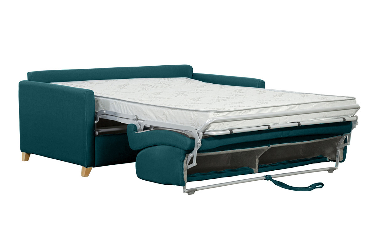 Pfauenblau skandinavisches 3-Sitzer-Sofabett SKANDY