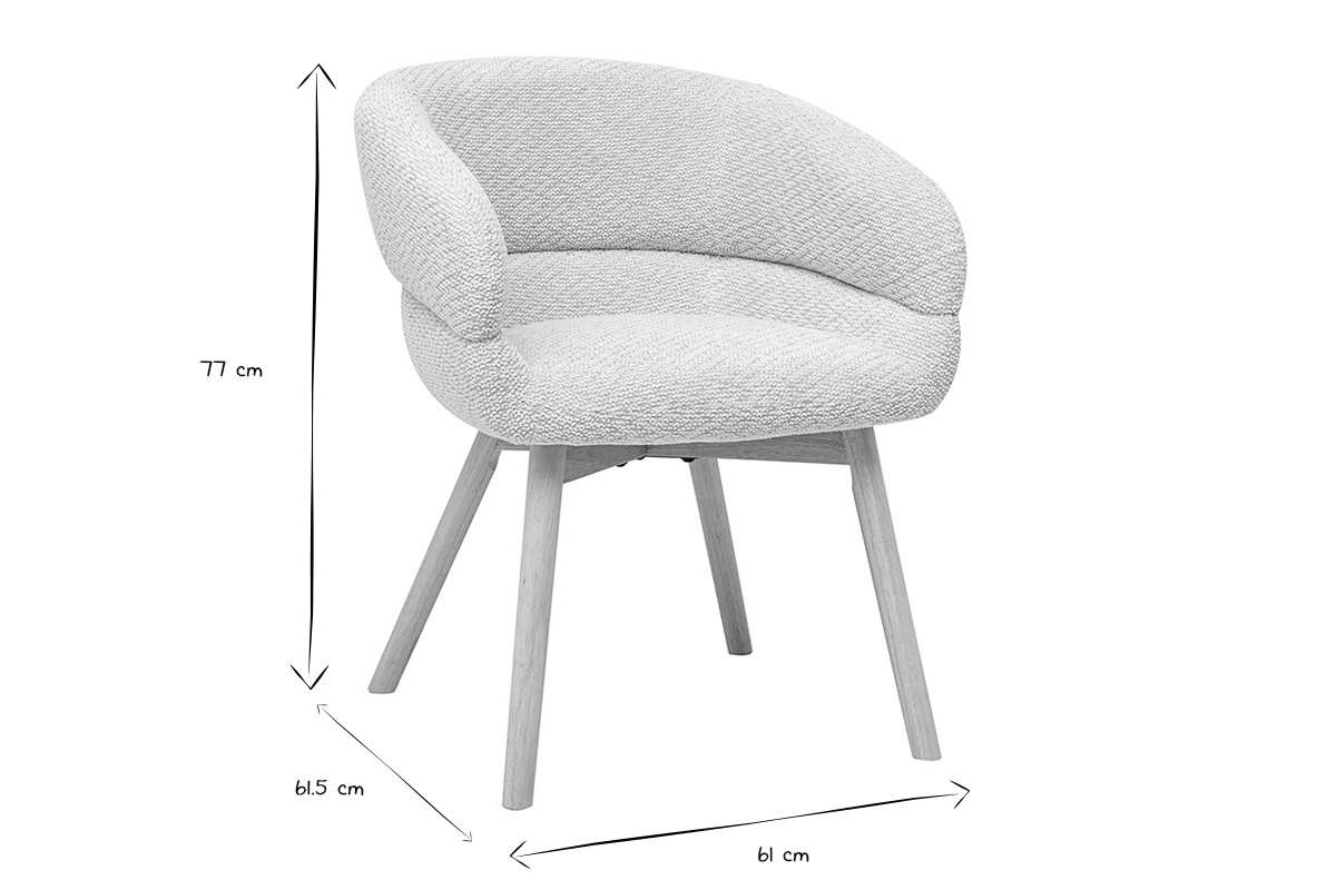 Abmessungen des Stuhls TIGGY in Schwarz und Wei�: H�he 77 cm, Breite 61 cm, Tiefe 61,5 cm.