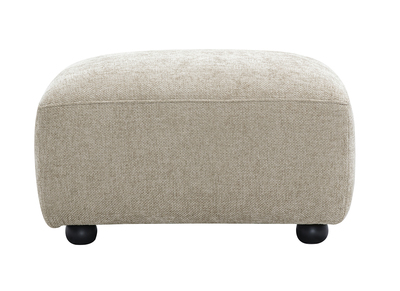 Pouf Hocker aus Stoff in Samtoptik strukturiert beige JOYA