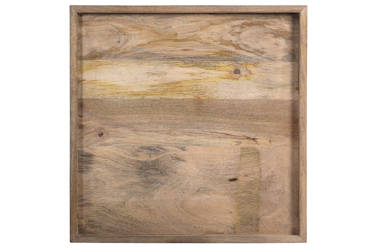 Quadratischer Couchtisch aus Mangoholz und Metall Schwarz L55 cm FRAME