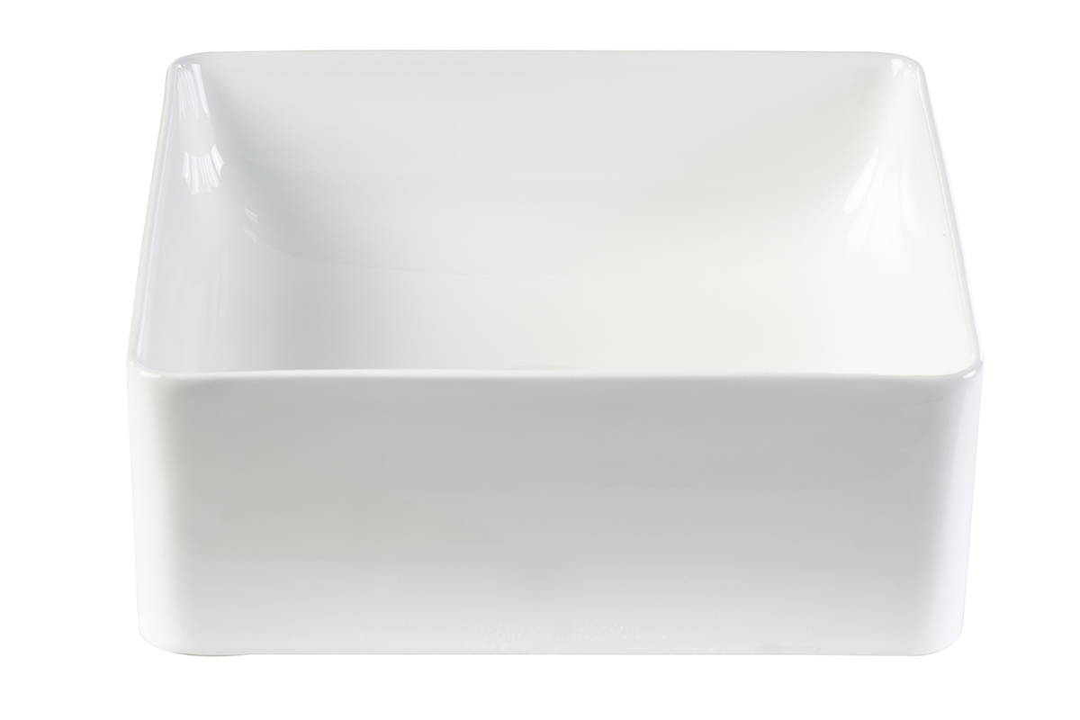 Quadratisches Waschbecken aus wei�er Keramik L30.5 cm CLEMI