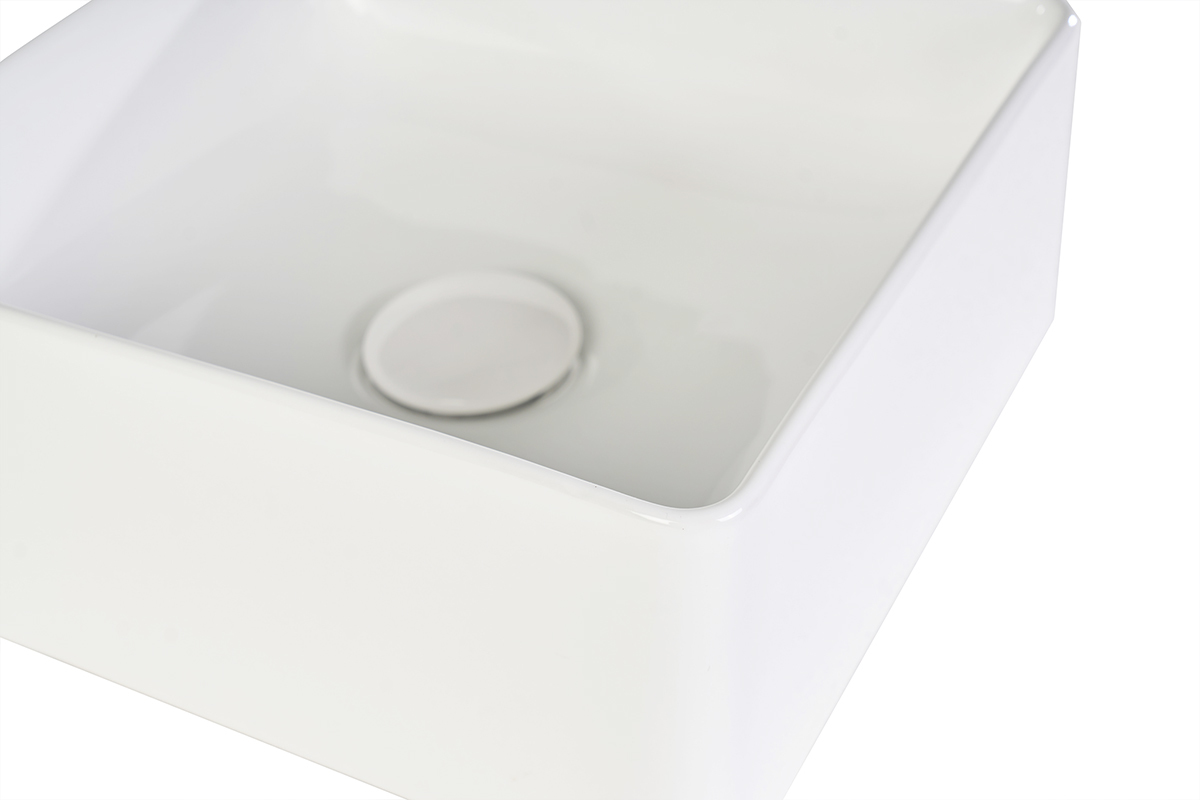Quadratisches Waschbecken aus wei�er Keramik L30.5 cm CLEMI