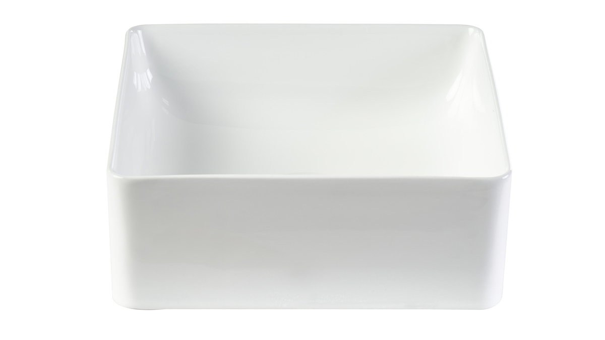 Quadratisches Waschbecken aus wei�er Keramik L30.5 cm CLEMI