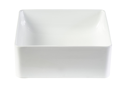 Quadratisches Waschbecken aus wei&szlig;er Keramik L30.5 cm CLEMI