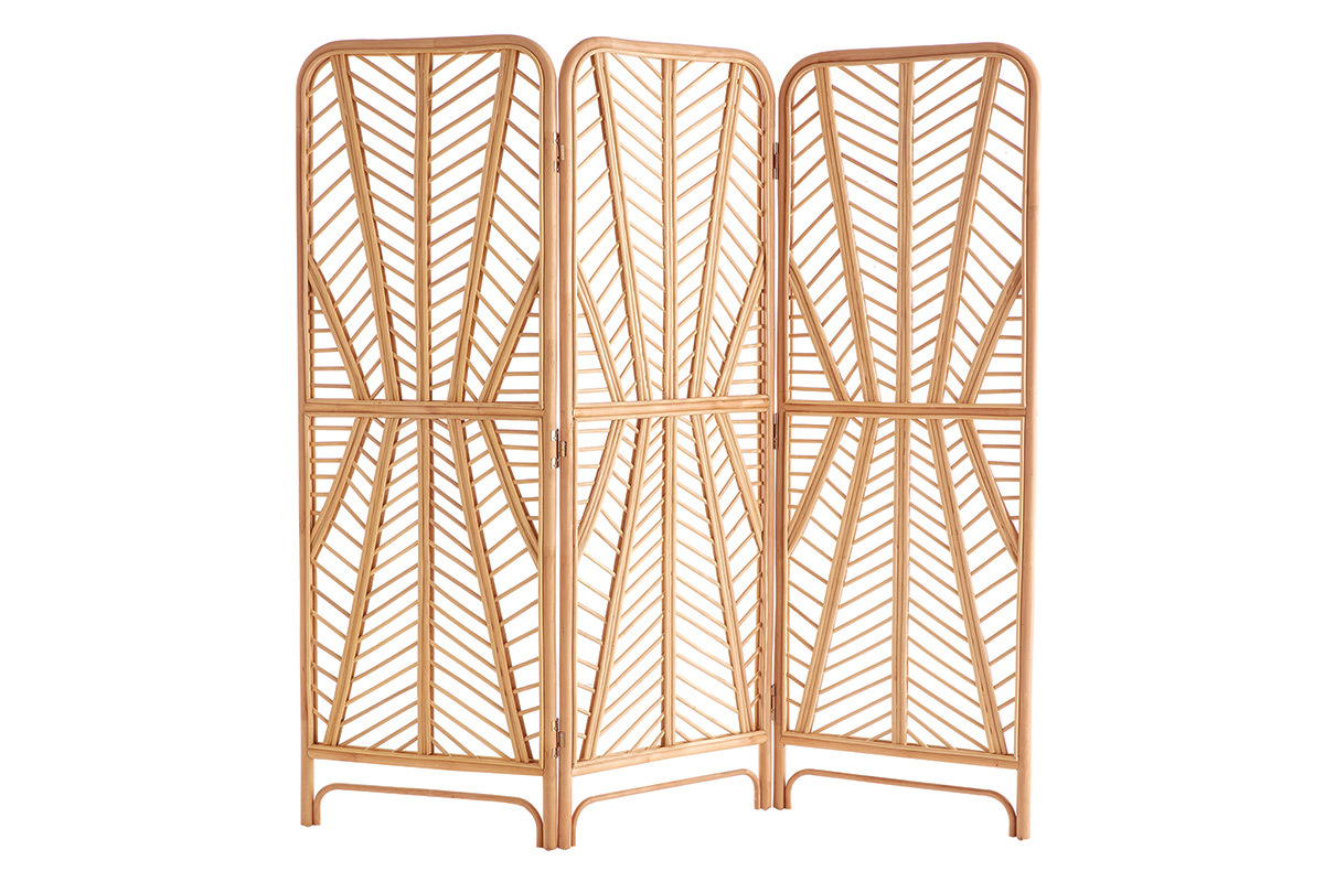 Rattan-3-Flgel-Raumteiler GALON