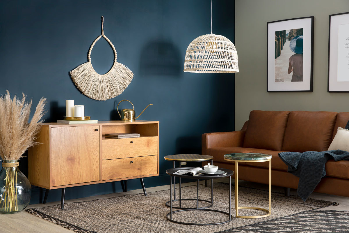 Rattan Hngeleuchte Geflochten Durchmesser 60cm ROCALISA
