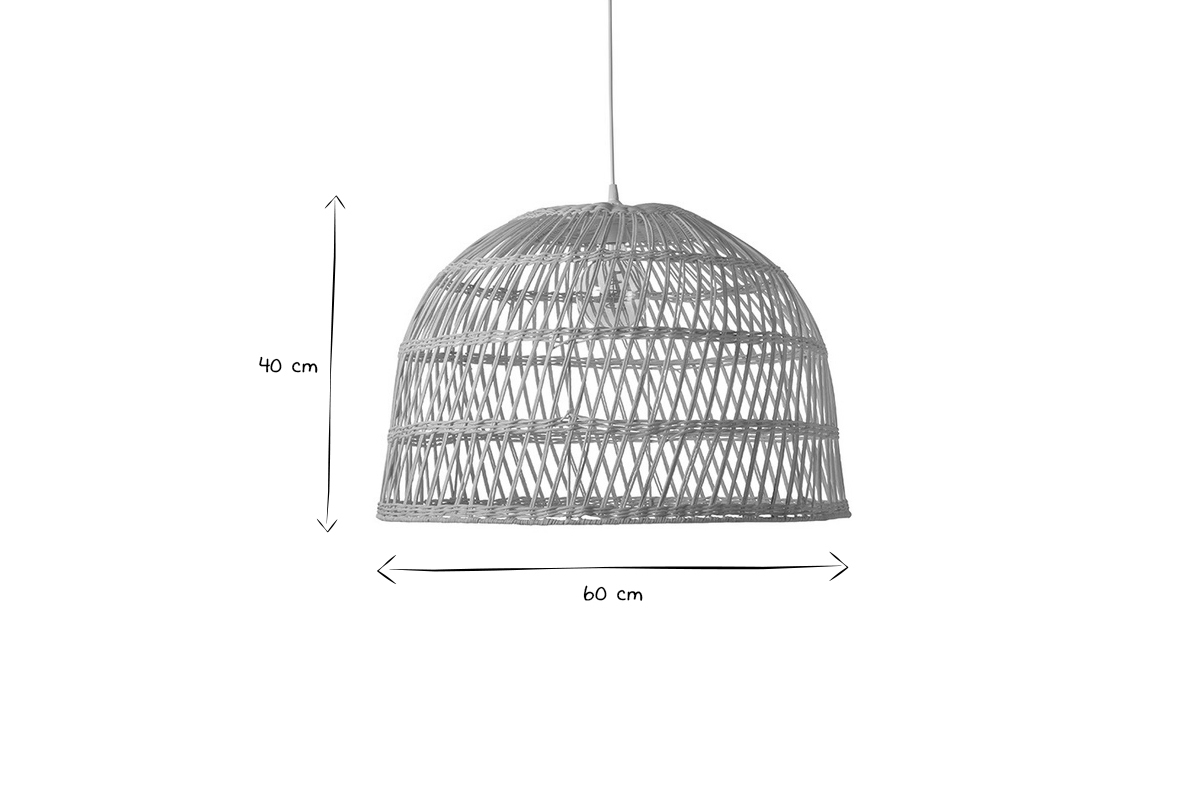 Rattan Hngeleuchte Geflochten Durchmesser 60cm ROCALISA