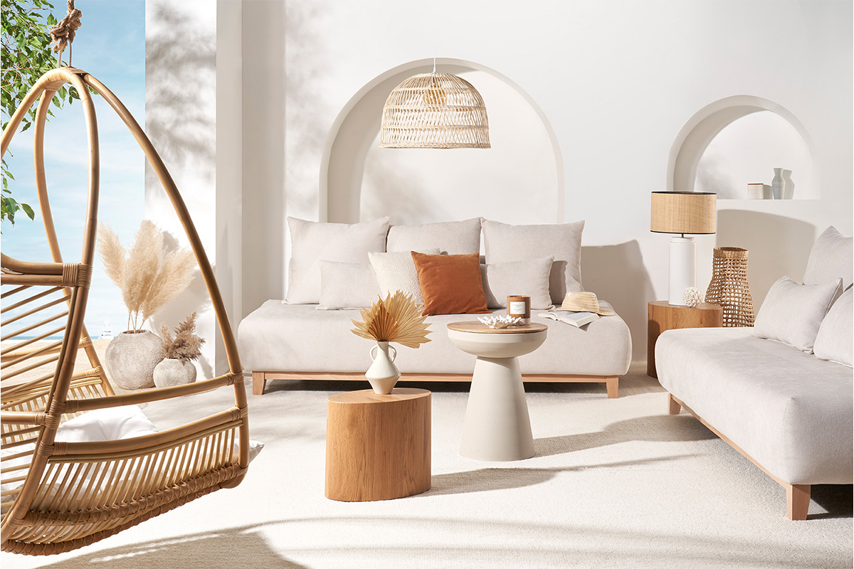 Rattan Hngeleuchte Geflochten Durchmesser 60cm ROCALISA
