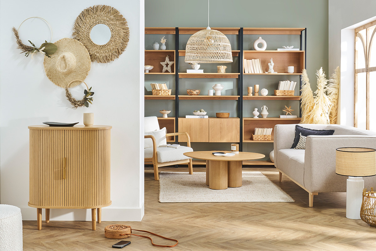 Rattan Hngeleuchte Geflochten Durchmesser 60cm ROCALISA
