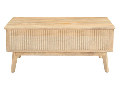Rechteckiger ausklappbarer Couchtisch aus massivem Mangoholz L100 cm ALDA