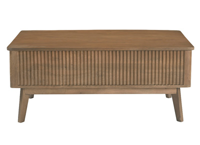 Rechteckiger ausklappbarer Couchtisch aus massivem Mangoholz L100 cm ALDA