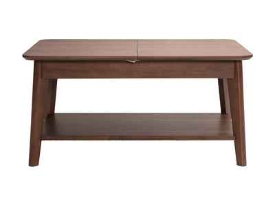 Rechteckiger ausziehbarer Couchtisch aus dunklem Holz L90-120 cm VILI