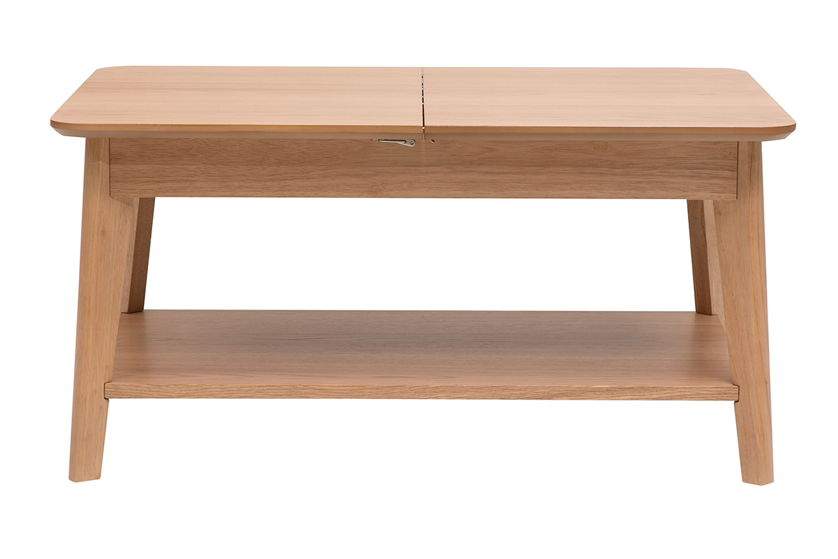Rechteckiger ausziehbarer Couchtisch aus hellem Holz L90-120 cm VILI