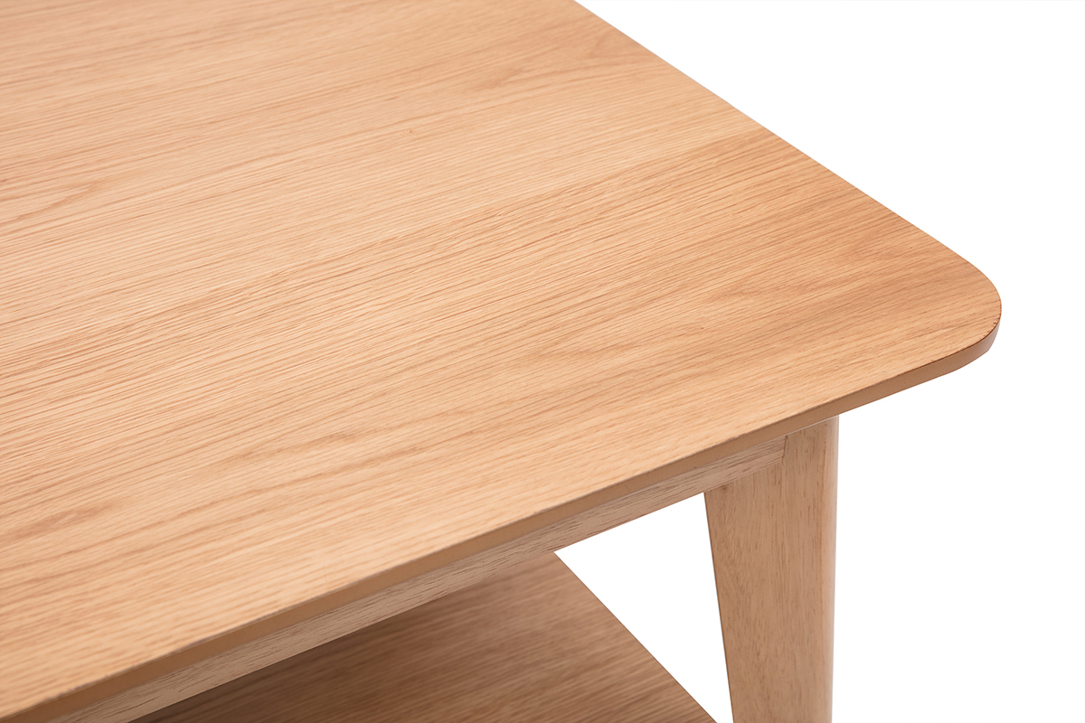 Rechteckiger ausziehbarer Couchtisch aus hellem Holz L90-120 cm VILI