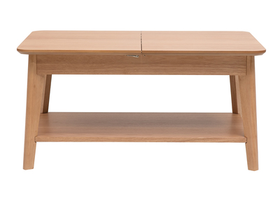 Rechteckiger ausziehbarer Couchtisch aus hellem Holz L90-120 cm VILI