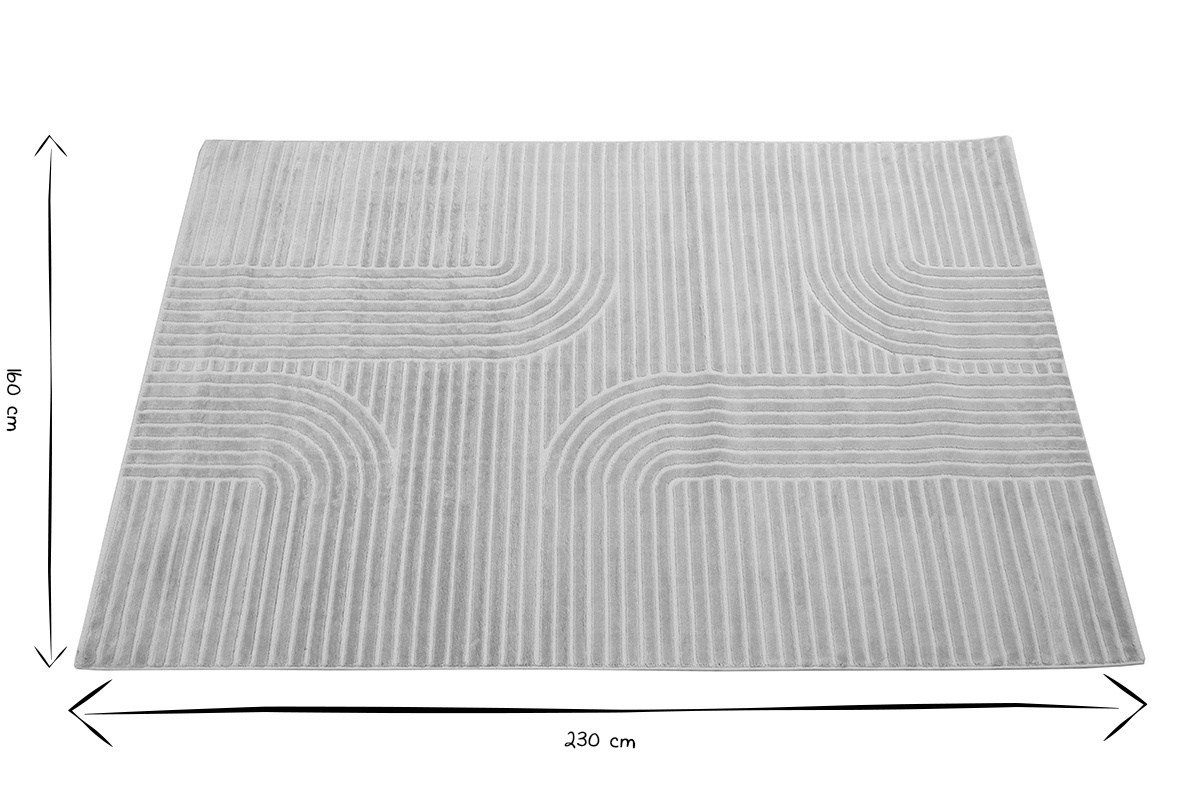 Rechteckiger beige Grafikteppich 160 x 230 cm MAGNUS