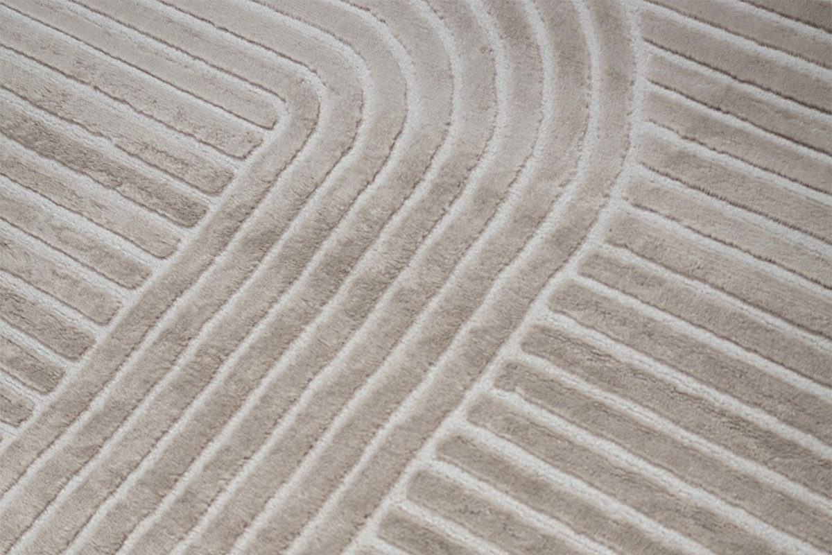 Rechteckiger beige Grafikteppich 160 x 230 cm MAGNUS