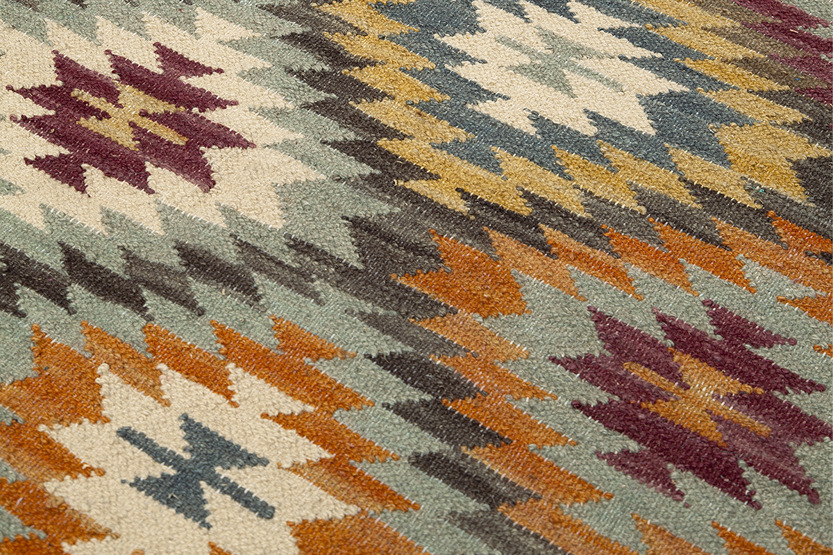 Bunter Berberteppich IZMIR, Rautenmuster, Nahaufnahme.