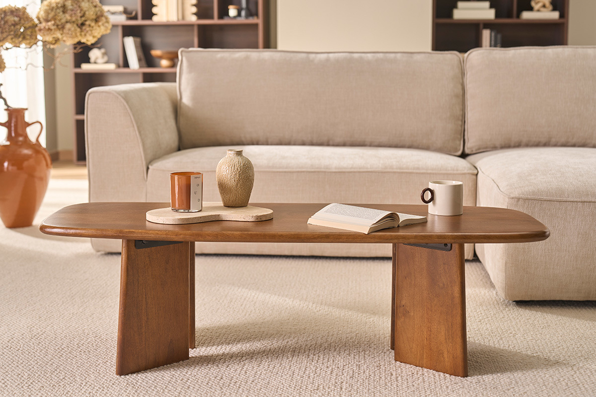 Rechteckiger Couchtisch aus massivem gef�rbtem Mangoholz L120 cm SOTA