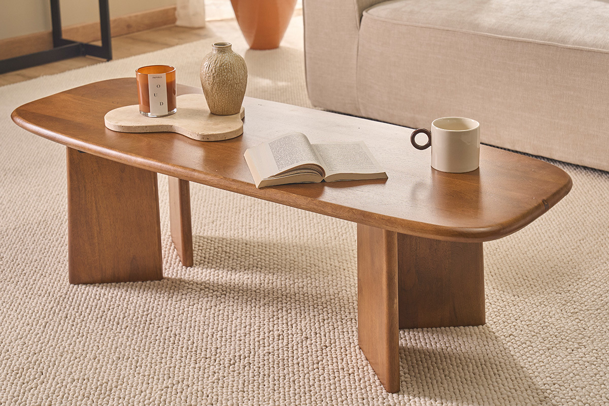 Rechteckiger Couchtisch aus massivem gef�rbtem Mangoholz L120 cm SOTA