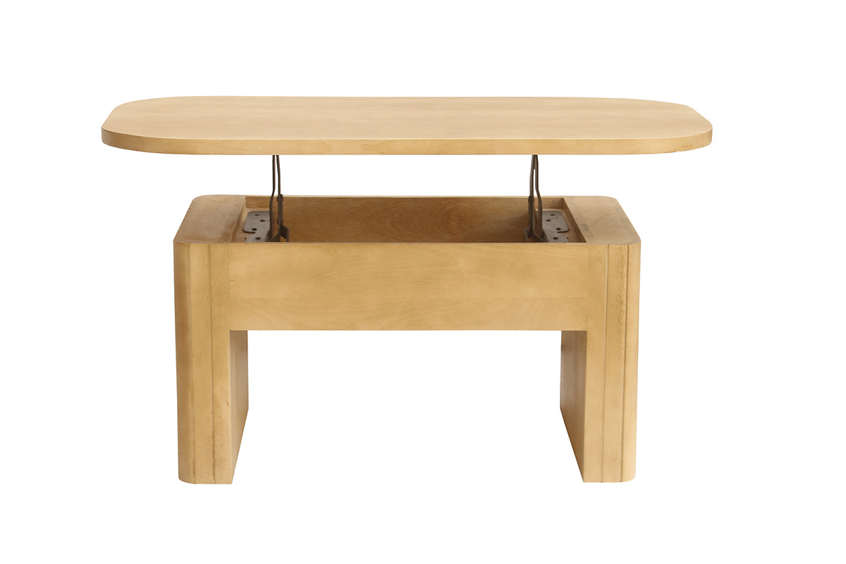 Rechteckiger Couchtisch aus massivem Mangoholz mit Hubfunktion L100 cm LATIGO