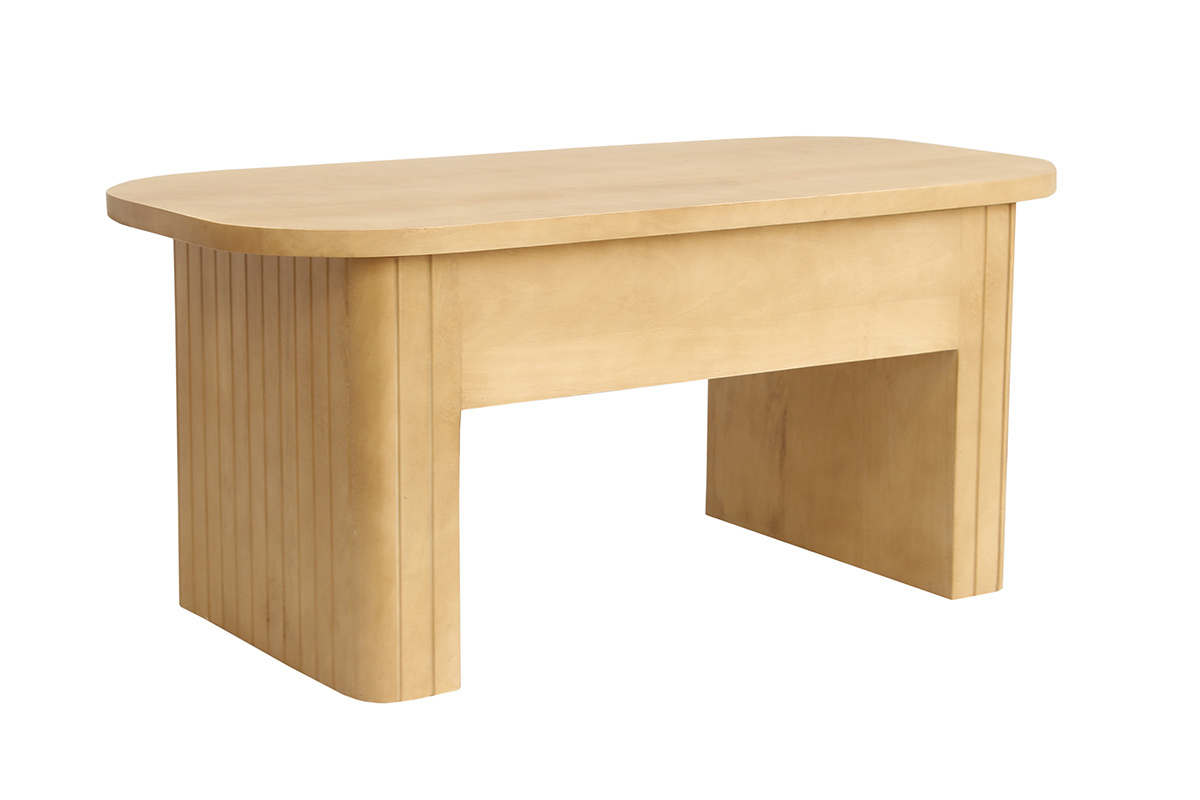 Rechteckiger Couchtisch aus massivem Mangoholz mit Hubfunktion L100 cm LATIGO