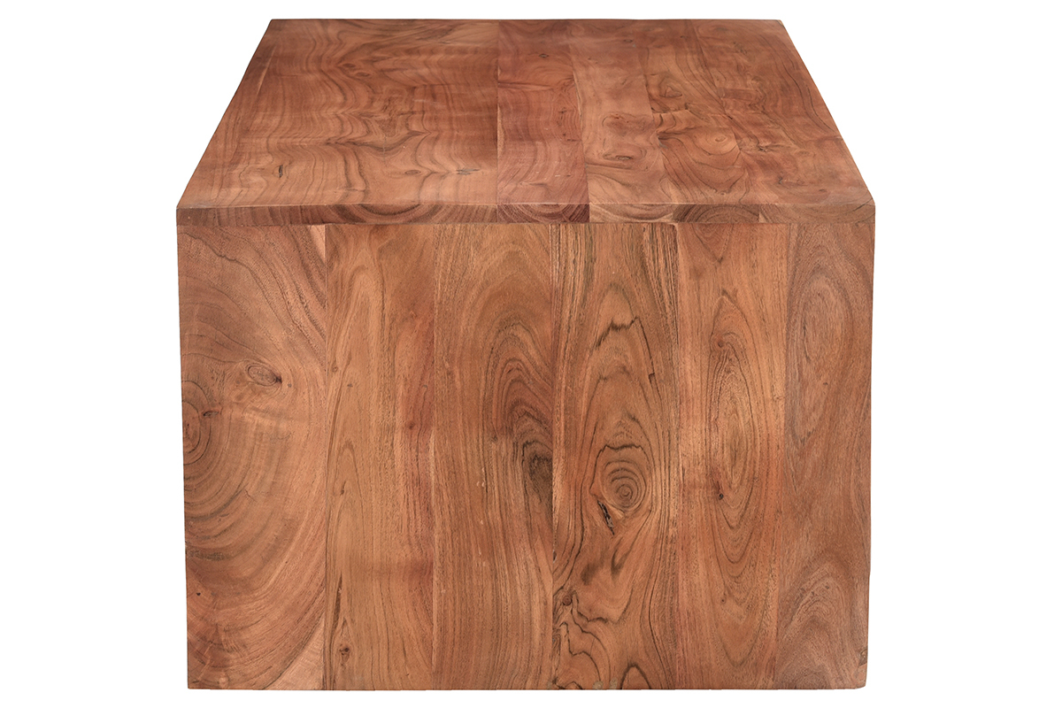 Rechteckiger Couchtisch mit Ablagefchern aus Massivholz L100 cm BOHEMIAN