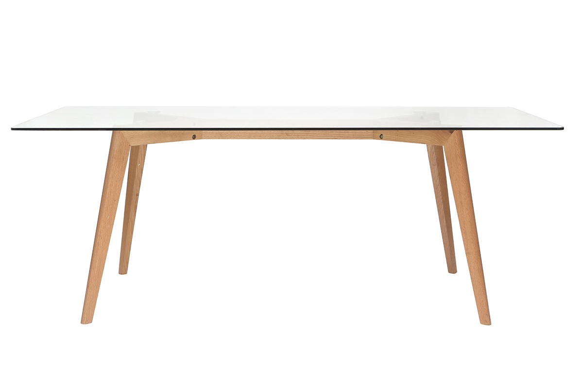 Rechteckiger Design-Esstisch DAVOS L200 Glasplatte