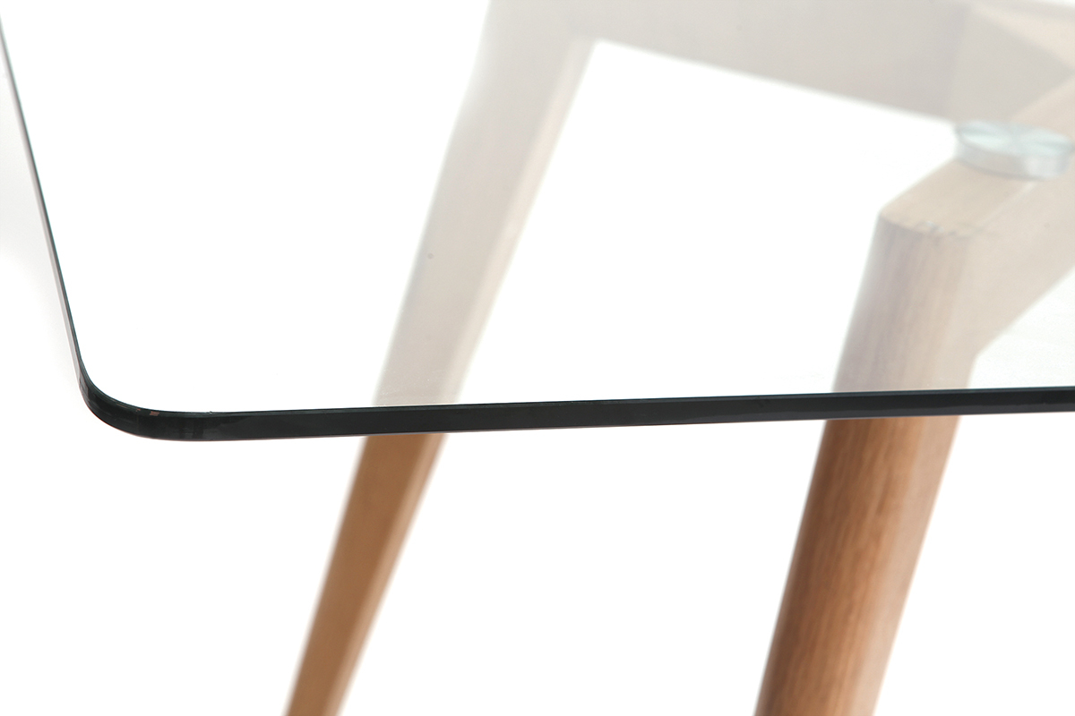 Rechteckiger Design-Esstisch DAVOS L200 Glasplatte