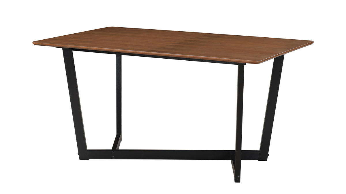 Rechteckiger Design-Tisch aus Nussbaum und schwarz gebeiztem Holz L150 cm KOUK